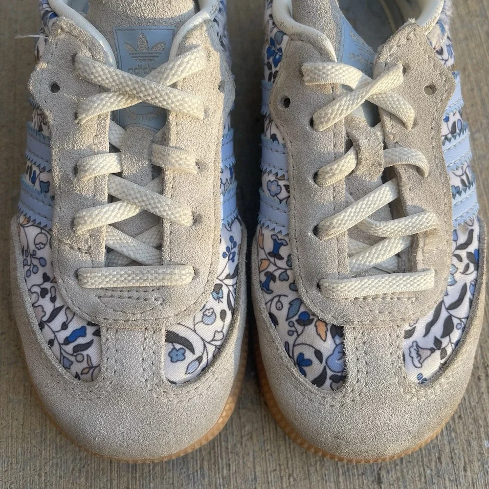 Adidas x Liberty of London Samba OG Girls Sneakers Blue Floral 9 Kids Collab